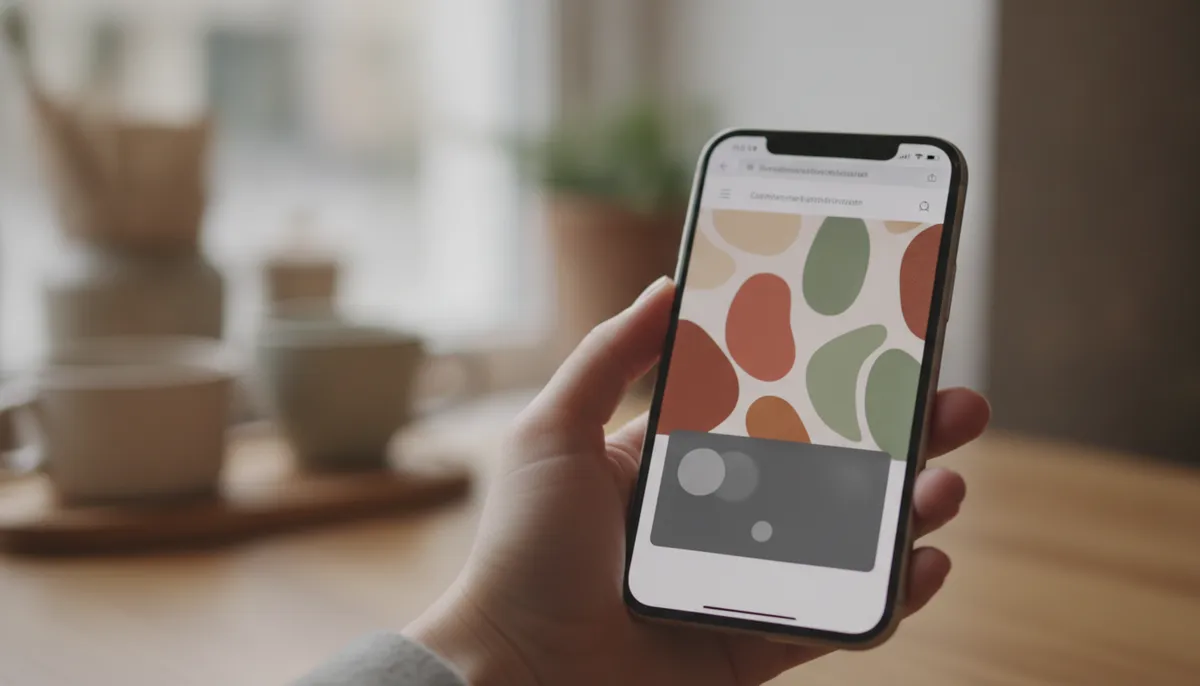 Smartphone mit einer Website, die von einem großen Einwilligungsdialog verdeckt wird