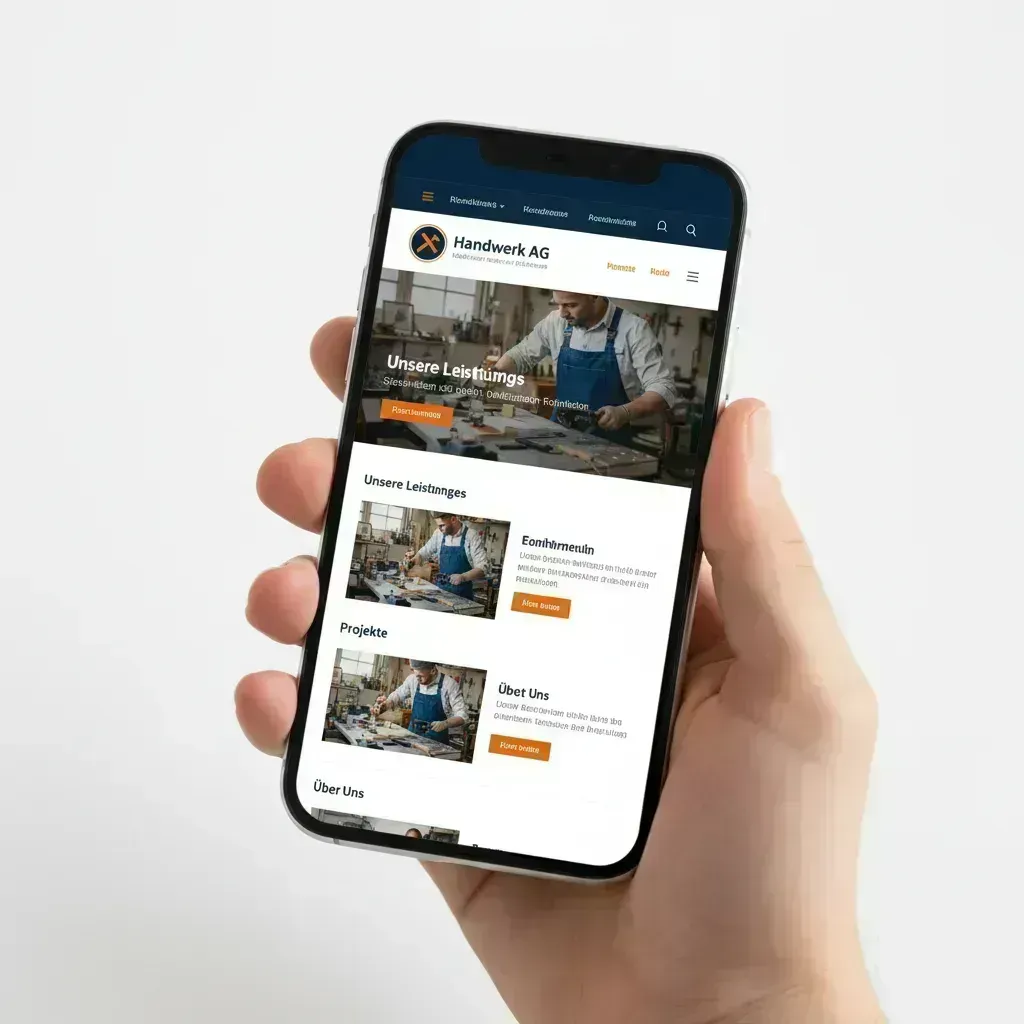 Mobile Website — professionelle Handwerker-Website auf dem Smartphone